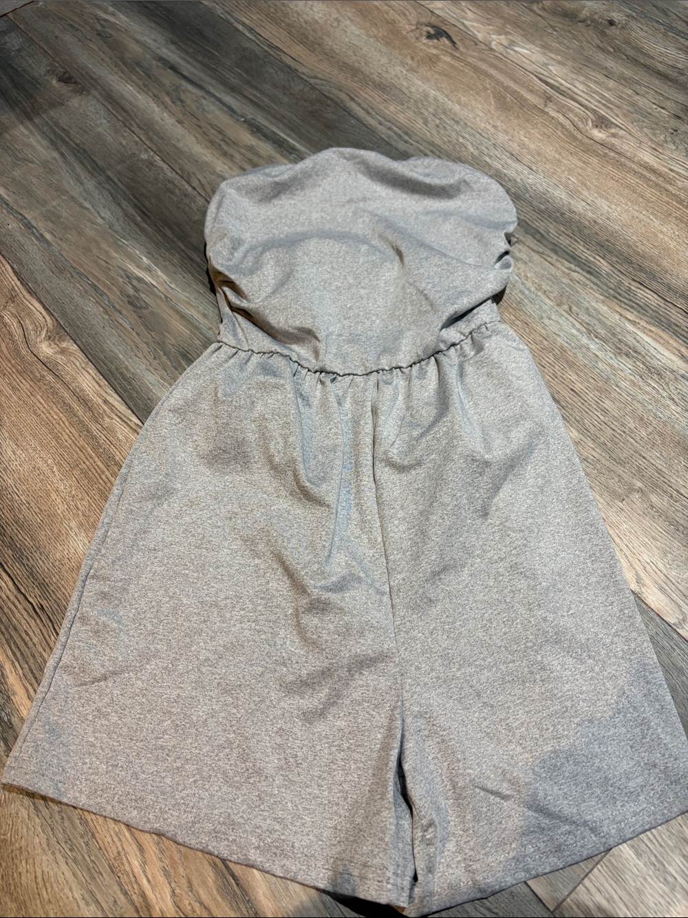 Strapless Romper in Light Gray